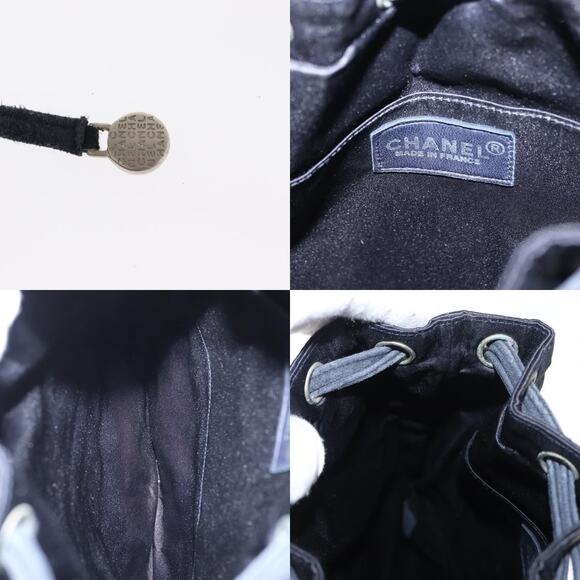 Chanel Matelasse Backpack Satin Navy CC - Picture 6 of 7